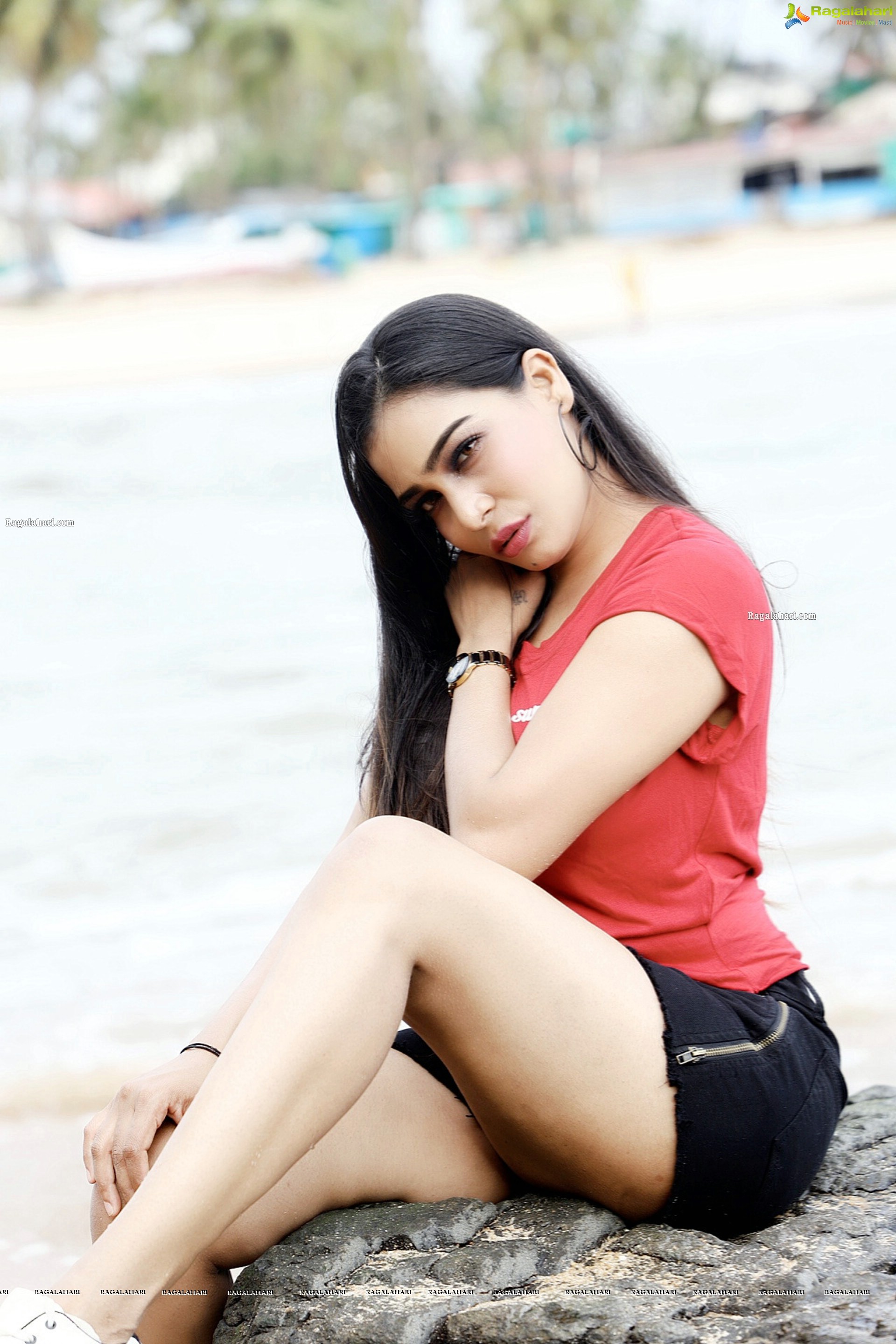 Sanjana Anne Stunning Poses at Beach, HD Photo Gallery