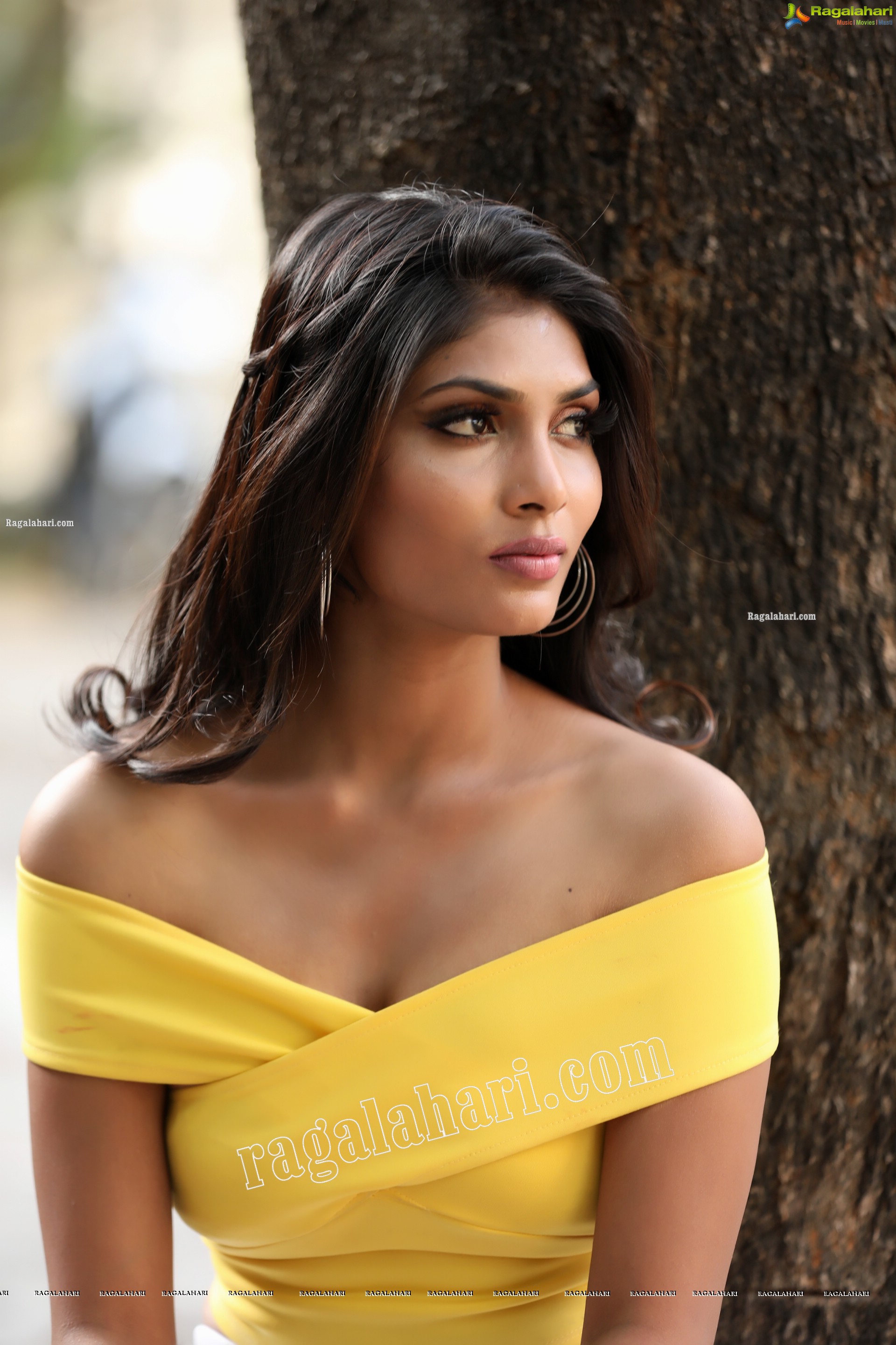 Bhavni Naidu T in Yellow Wrap Crop Top Exclusive Photo Shoot