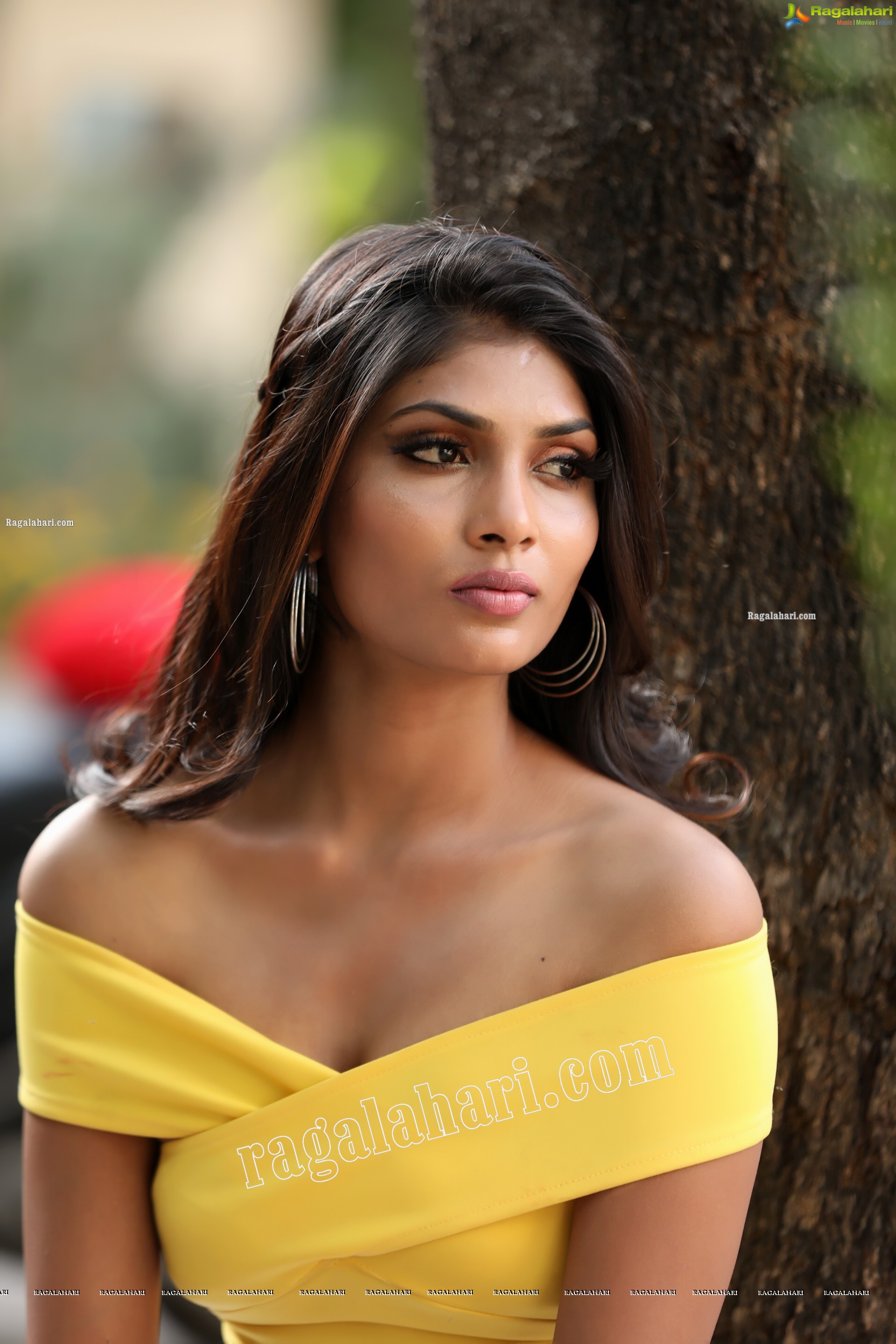 Bhavni Naidu T in Yellow Wrap Crop Top Exclusive Photo Shoot