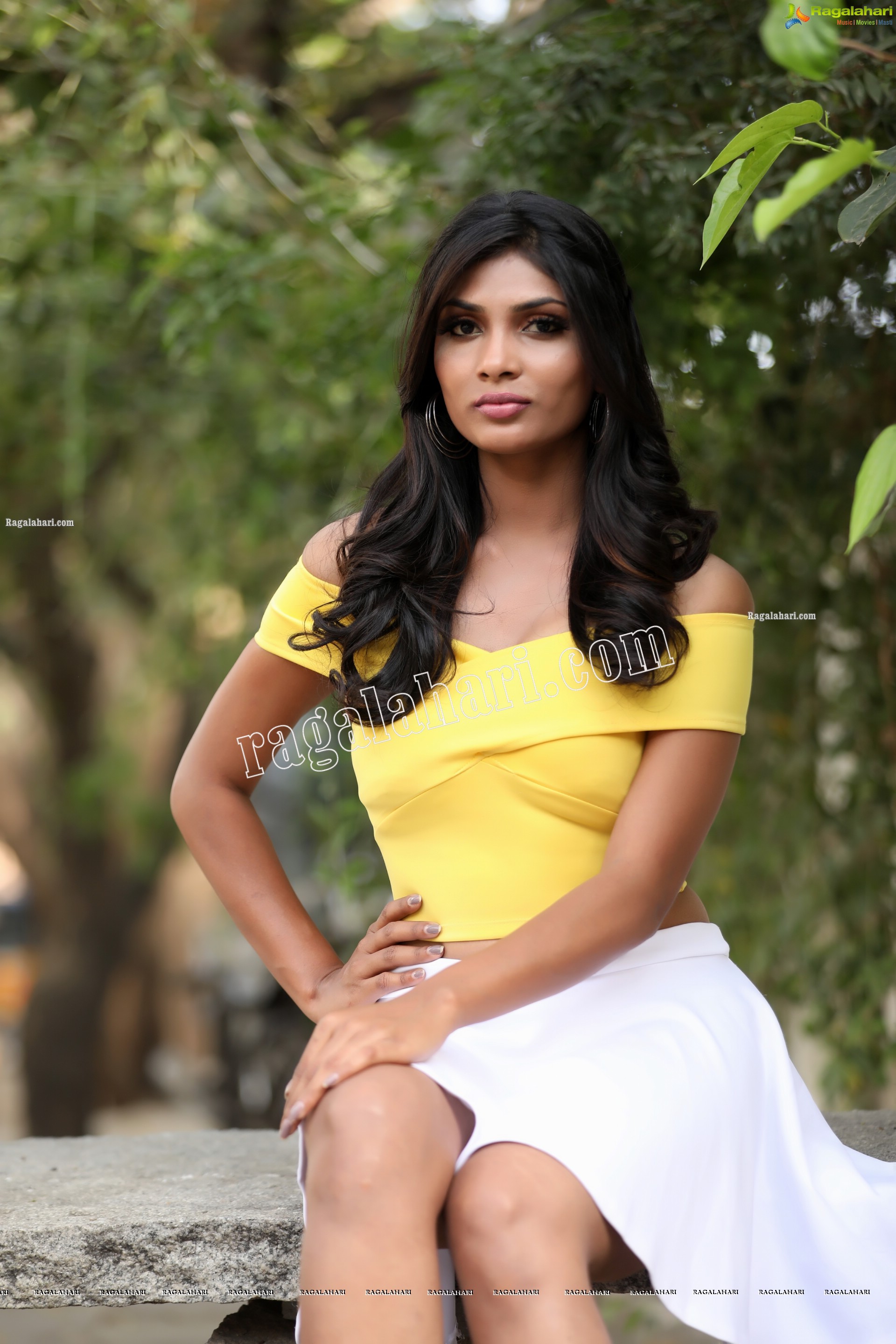 Bhavni Naidu T in Yellow Wrap Crop Top Exclusive Photo Shoot