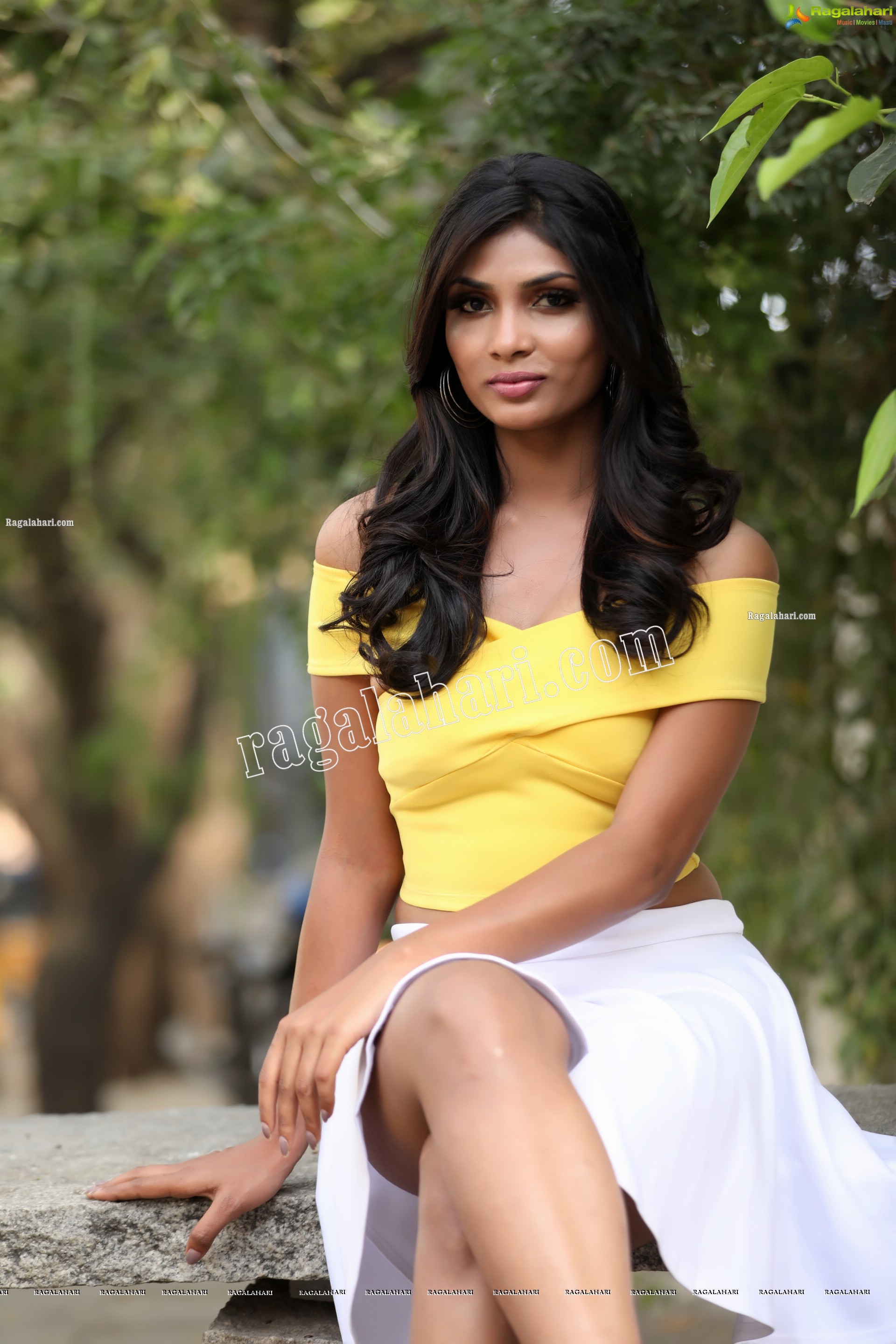 Bhavni Naidu T in Yellow Wrap Crop Top Exclusive Photo Shoot