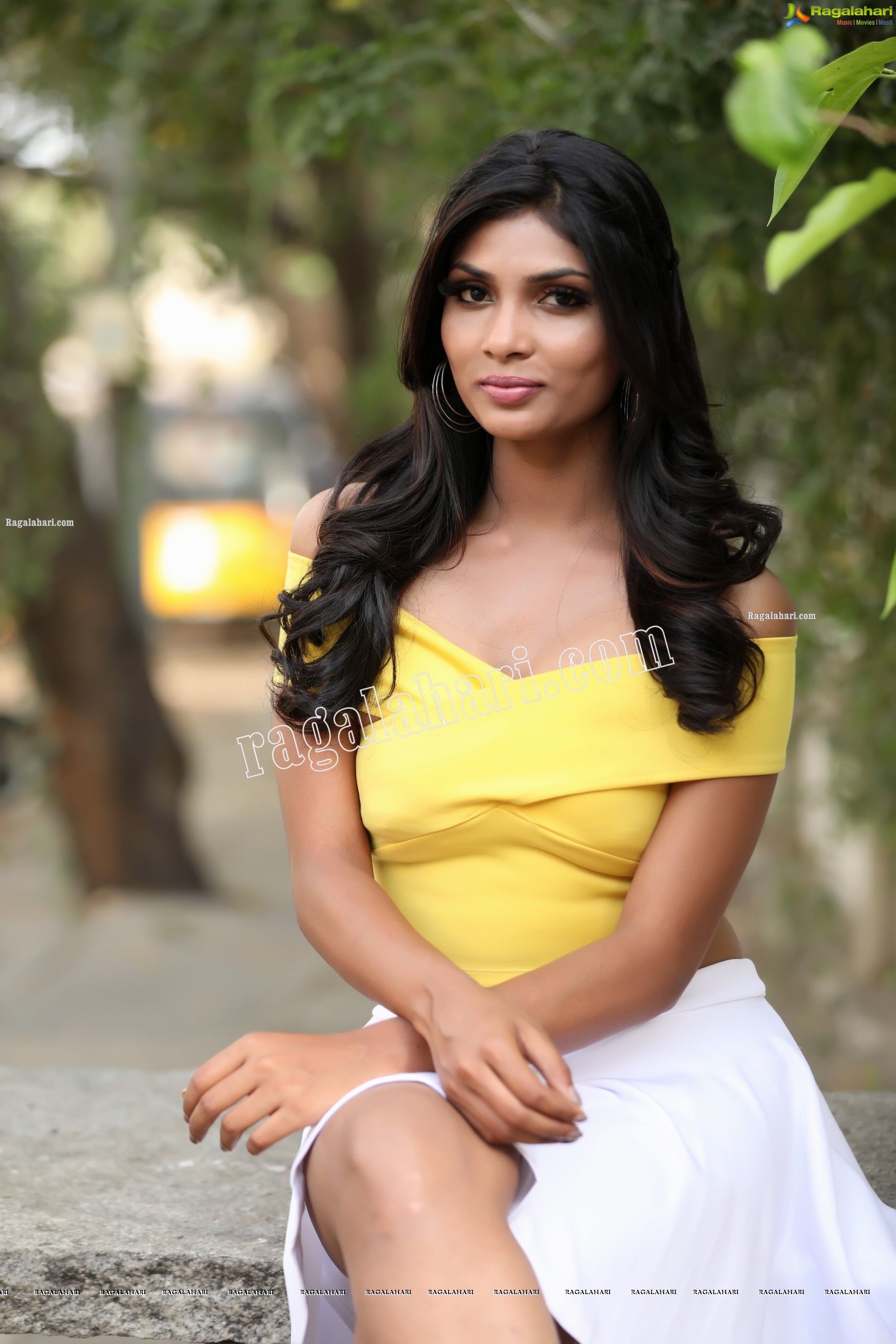 Bhavni Naidu T in Yellow Wrap Crop Top Exclusive Photo Shoot