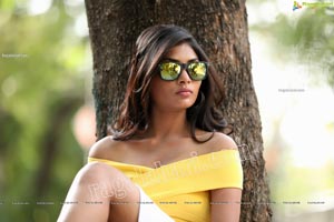 Bhavni Naidu T in Yellow Wrap Crop Top