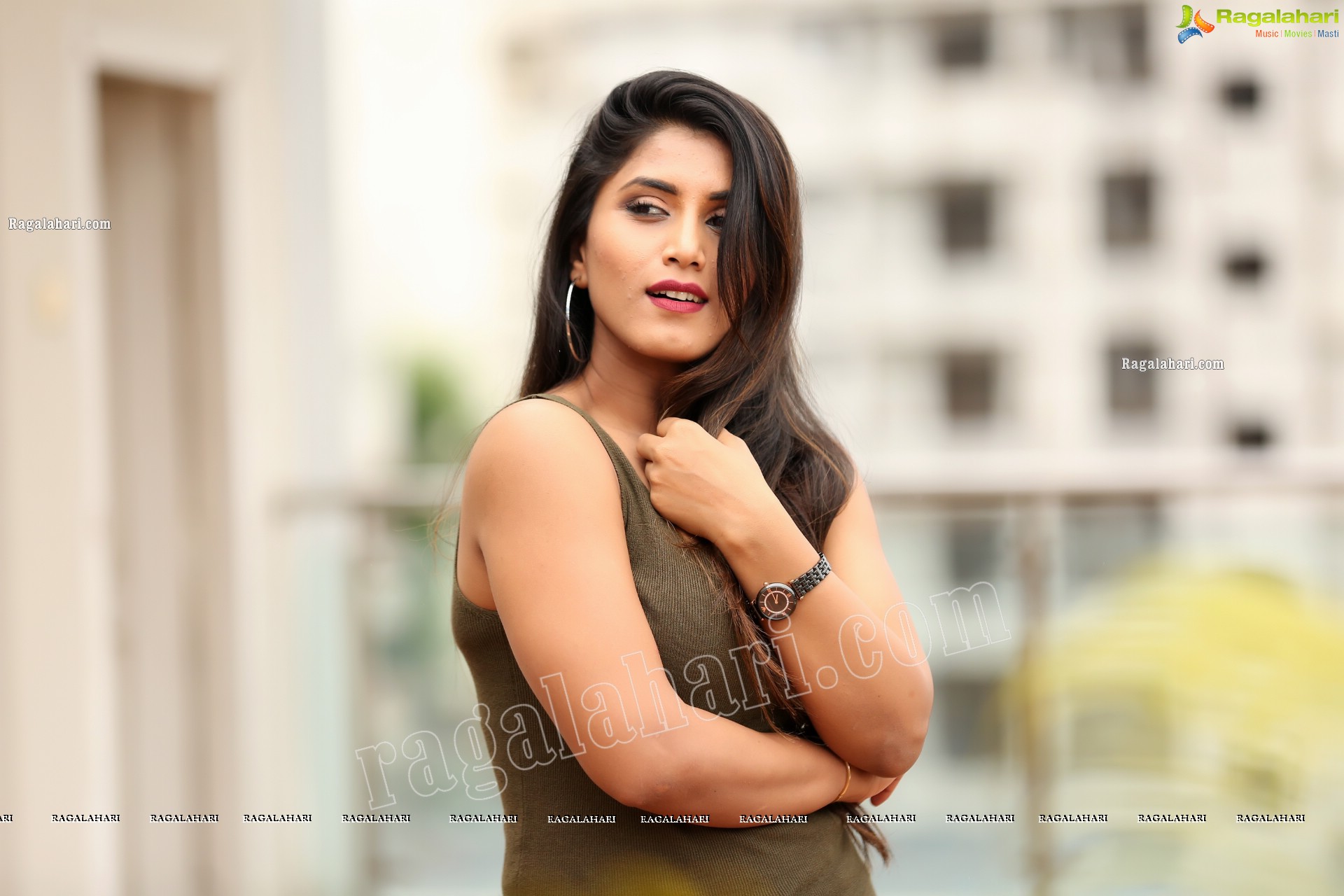 Chandana Gowda in Brown Tank-top and Shorts Exclusive Photo Gallery