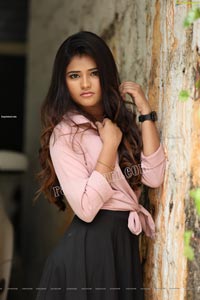 Rishika Nisha in Pink Shirt and Black Skirt