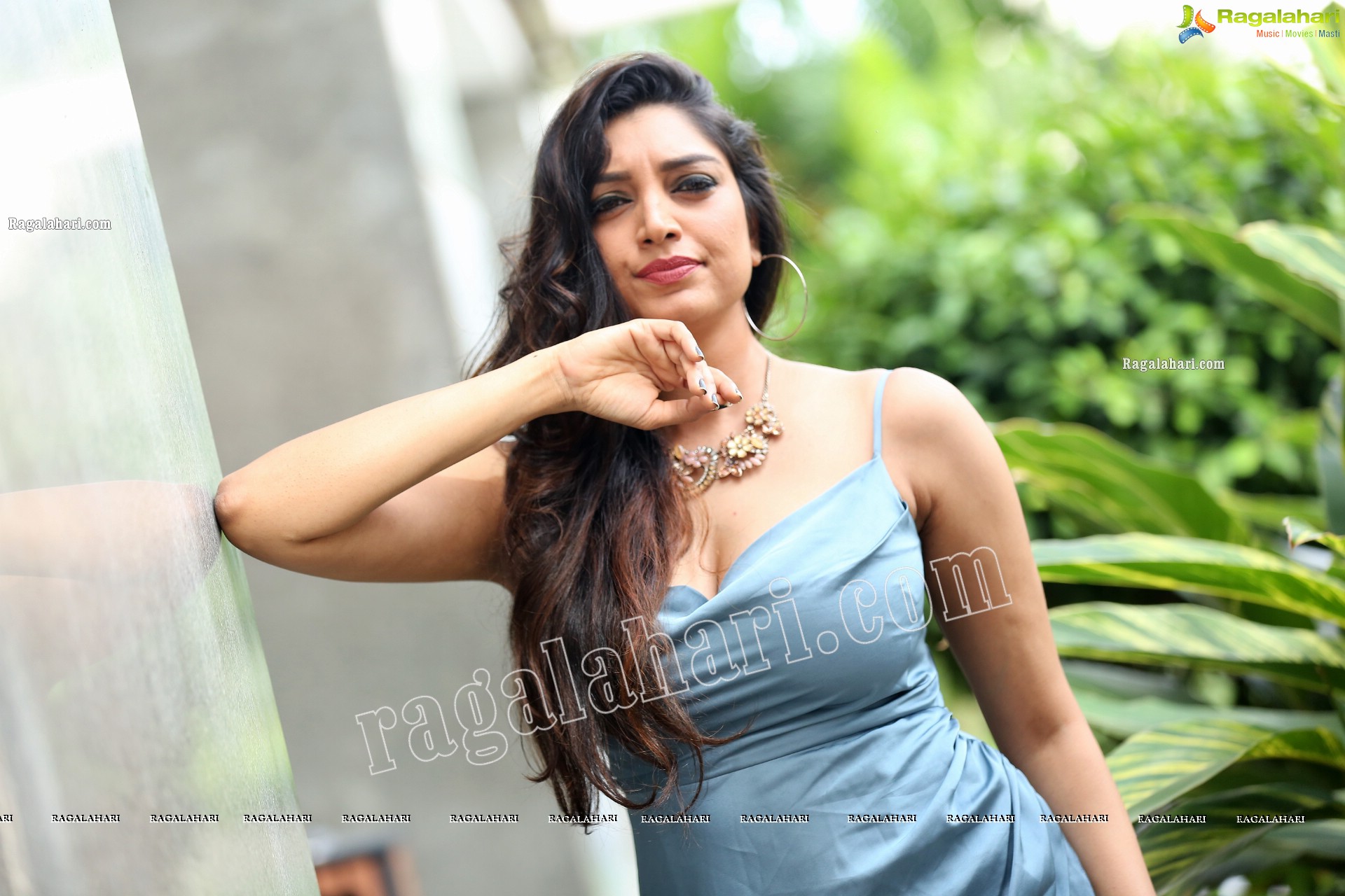 Rithu Manthra in Ash Blue Wrap Dress Exclusive Photo Shoot