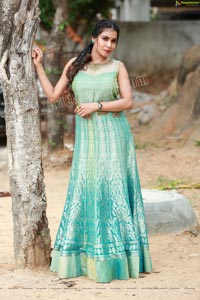 Sanjana Anne in Blue Floor Length Dress