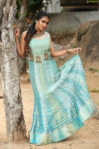 Sanjana Anne in Blue Floor Length Dress