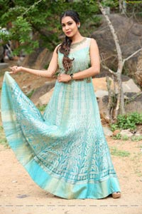 Sanjana Anne in Blue Floor Length Dress