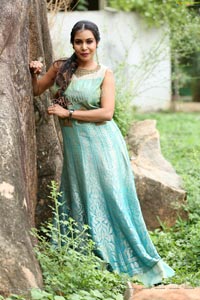 Sanjana Anne in Blue Floor Length Dress