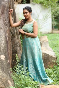 Sanjana Anne in Blue Floor Length Dress