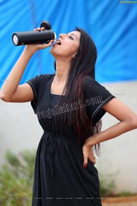 Shubha Raksha in Yellow Top and Blue Skirt