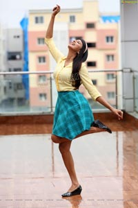 Shubha Raksha in Yellow Top and Blue Skirt