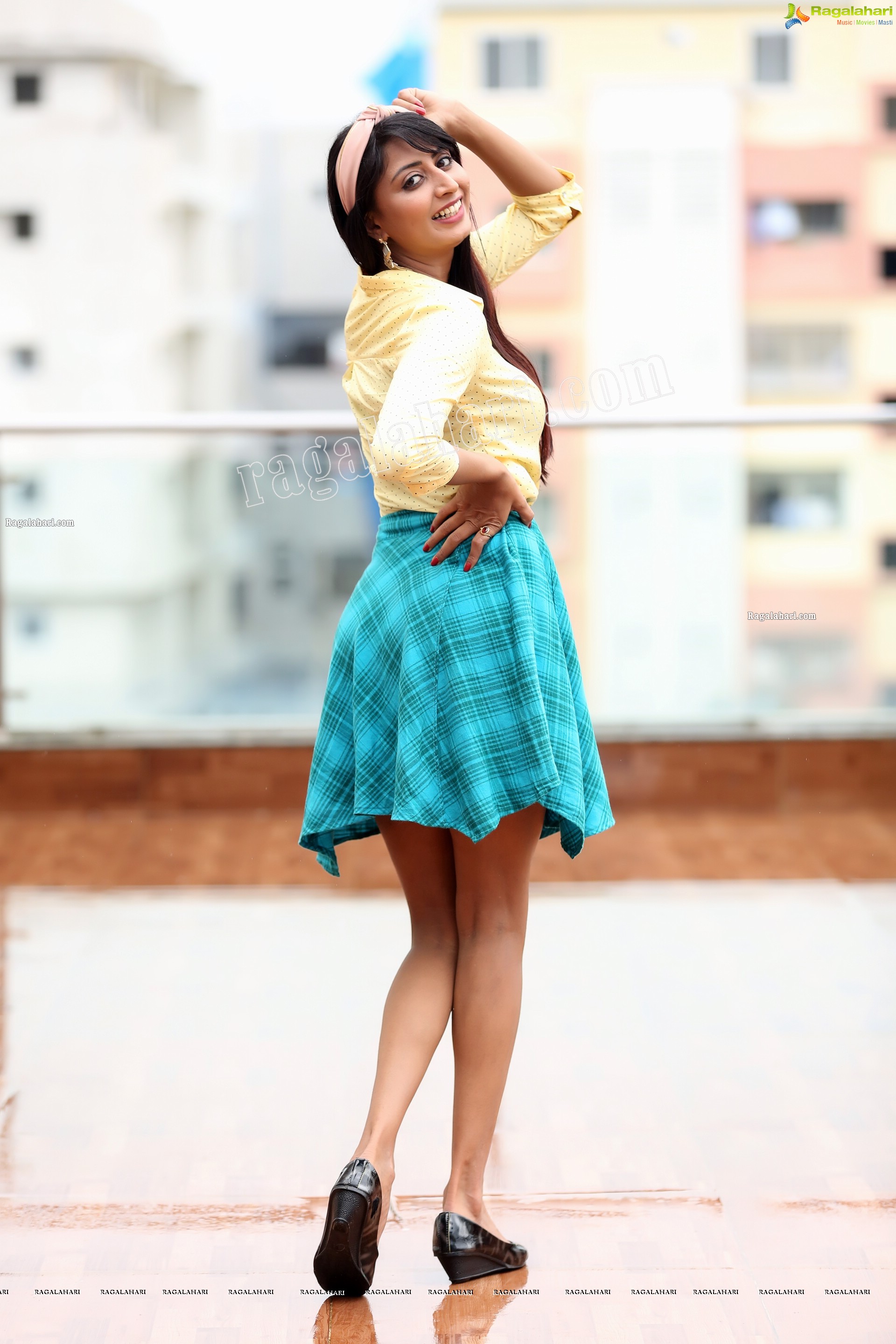 Shubha Raksha in Yellow Top and Blue Skirt, Exclusive HD Gallery