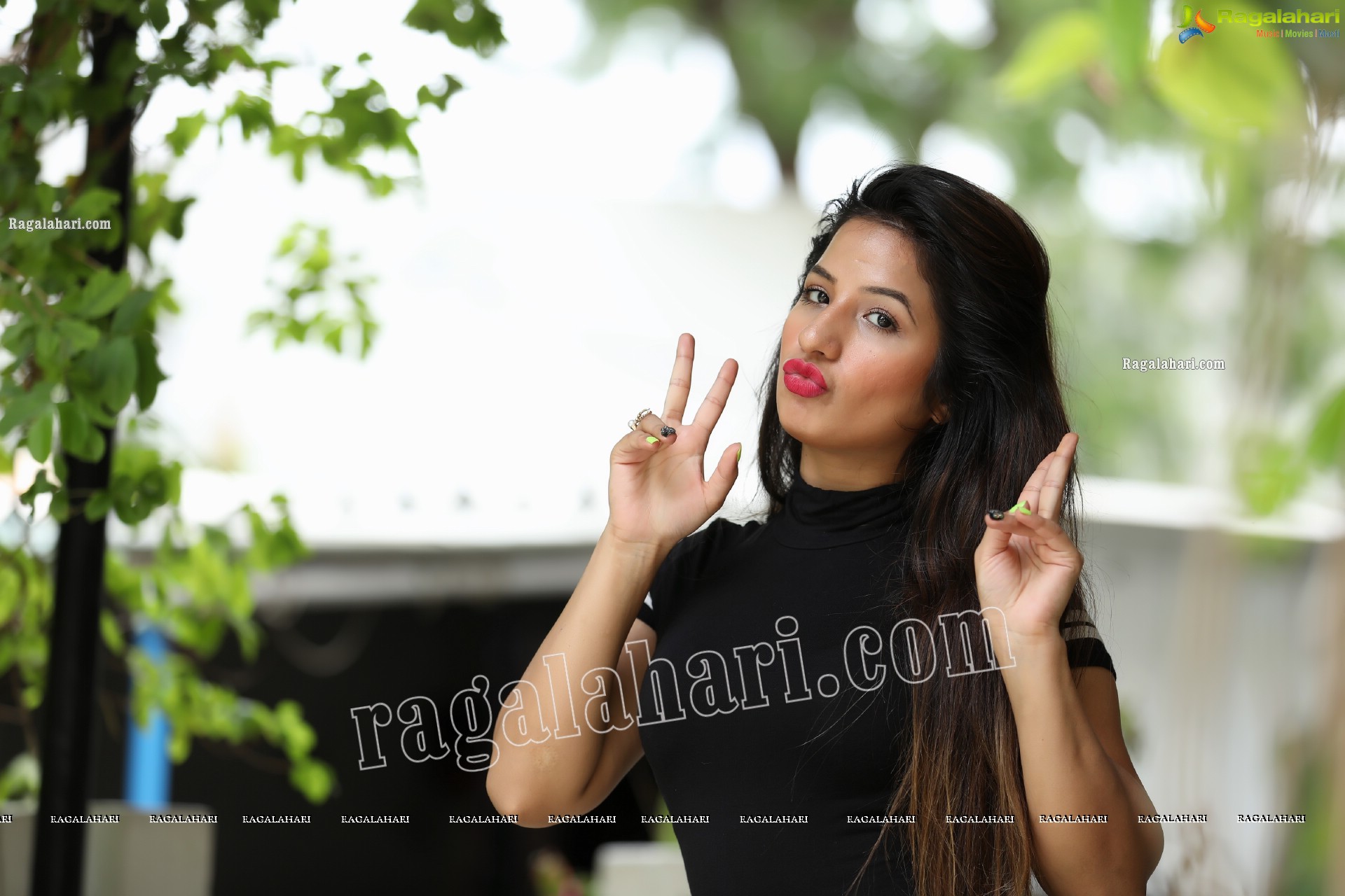 Shunaya Solanki in Black High Slit Dress Exclusive Photo Shoot