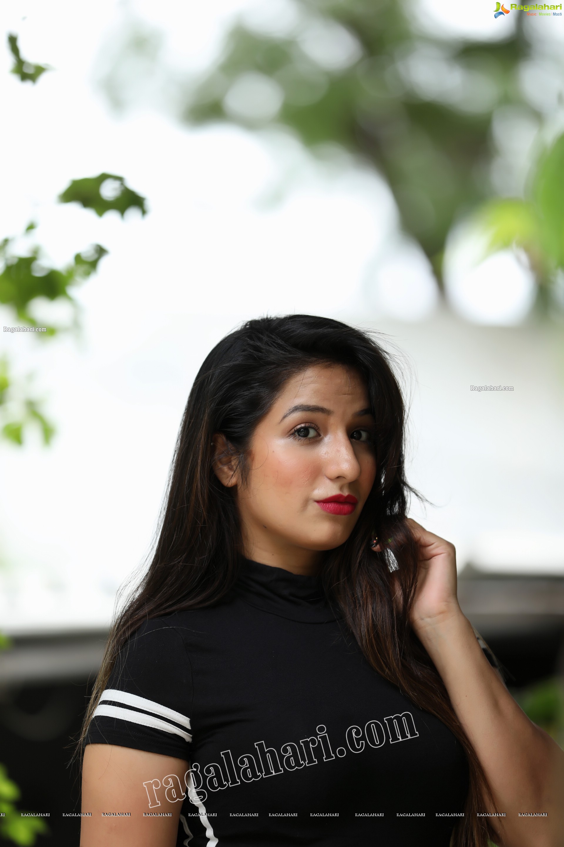 Shunaya Solanki in Black High Slit Dress Exclusive Photo Shoot