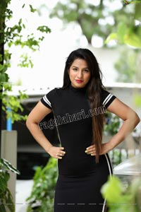 Shunaya Solanki Black High Slit Dress Exclusive PhotoShoot