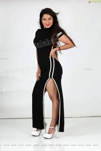 Shunaya Solanki Black High Slit Dress Exclusive PhotoShoot