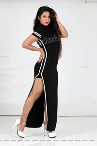 Shunaya Solanki Black High Slit Dress Exclusive PhotoShoot