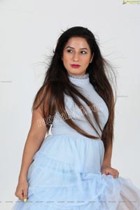 Shunaya Solanki in Sky Blue Layered Dress