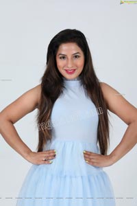 Shunaya Solanki in Sky Blue Layered Dress