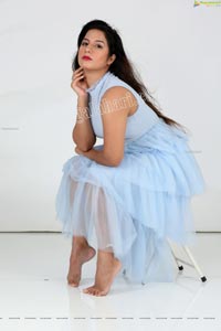Shunaya Solanki in Sky Blue Layered Dress
