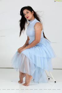 Shunaya Solanki in Sky Blue Layered Dress