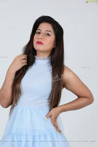 Shunaya Solanki in Sky Blue Layered Dress