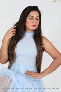 Shunaya Solanki in Sky Blue Layered Dress