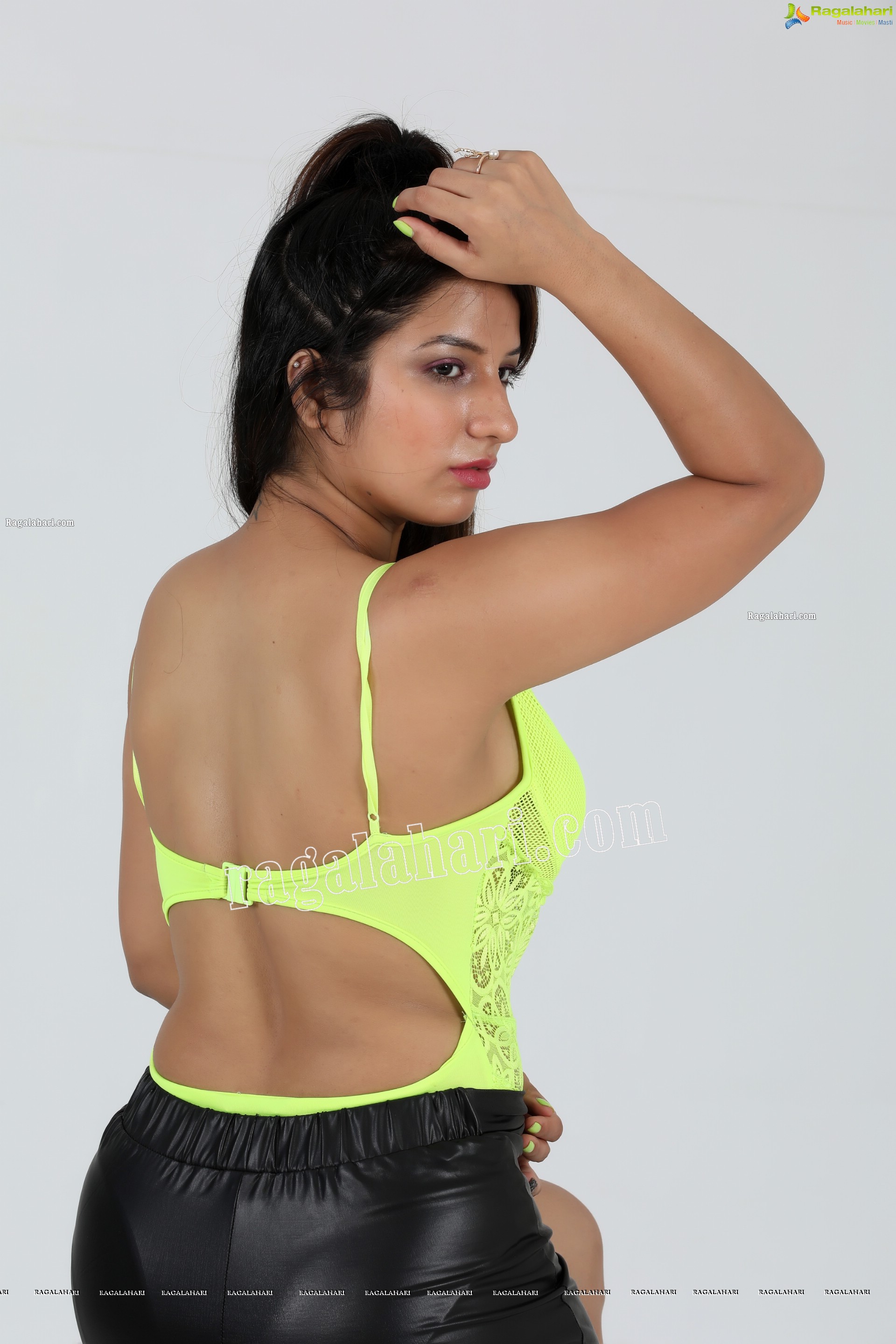 Shunaya Solanki Neon Yellow Crop Top and Slit Skirt Exclusive Photo Shoot