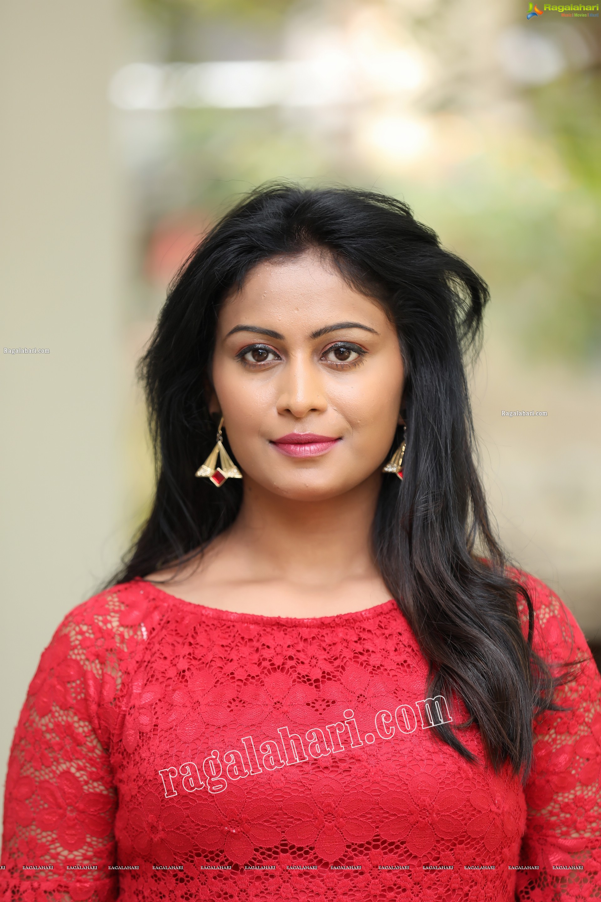 Sawali S Nandaragi in Red Lace Dress Exclusive Photo Shoot