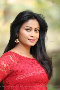 Sawali S Nandaragi in Red Lace Dress Exclusive Photo Shoot