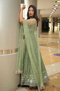 Archana Ravi in Pastel Green Lehenga Choli