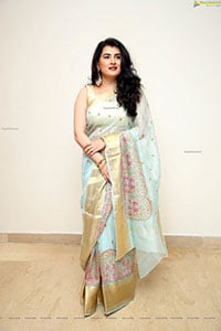 Archana Shastry in Pastel Blue Designer Saree
