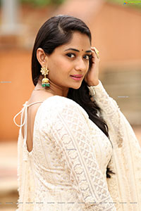 Sandhya Raju in Off White Anarkali Suit