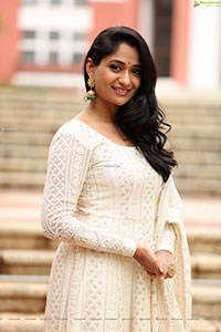 Sandhya Raju in Off White Anarkali Suit