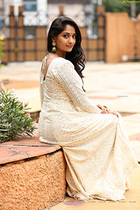 Sandhya Raju in Off White Anarkali Suit