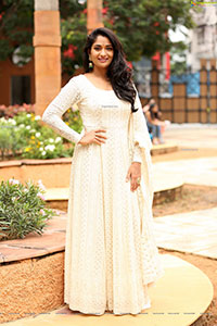 Sandhya Raju in Off White Anarkali Suit