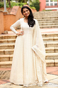 Sandhya Raju in Off White Anarkali Suit