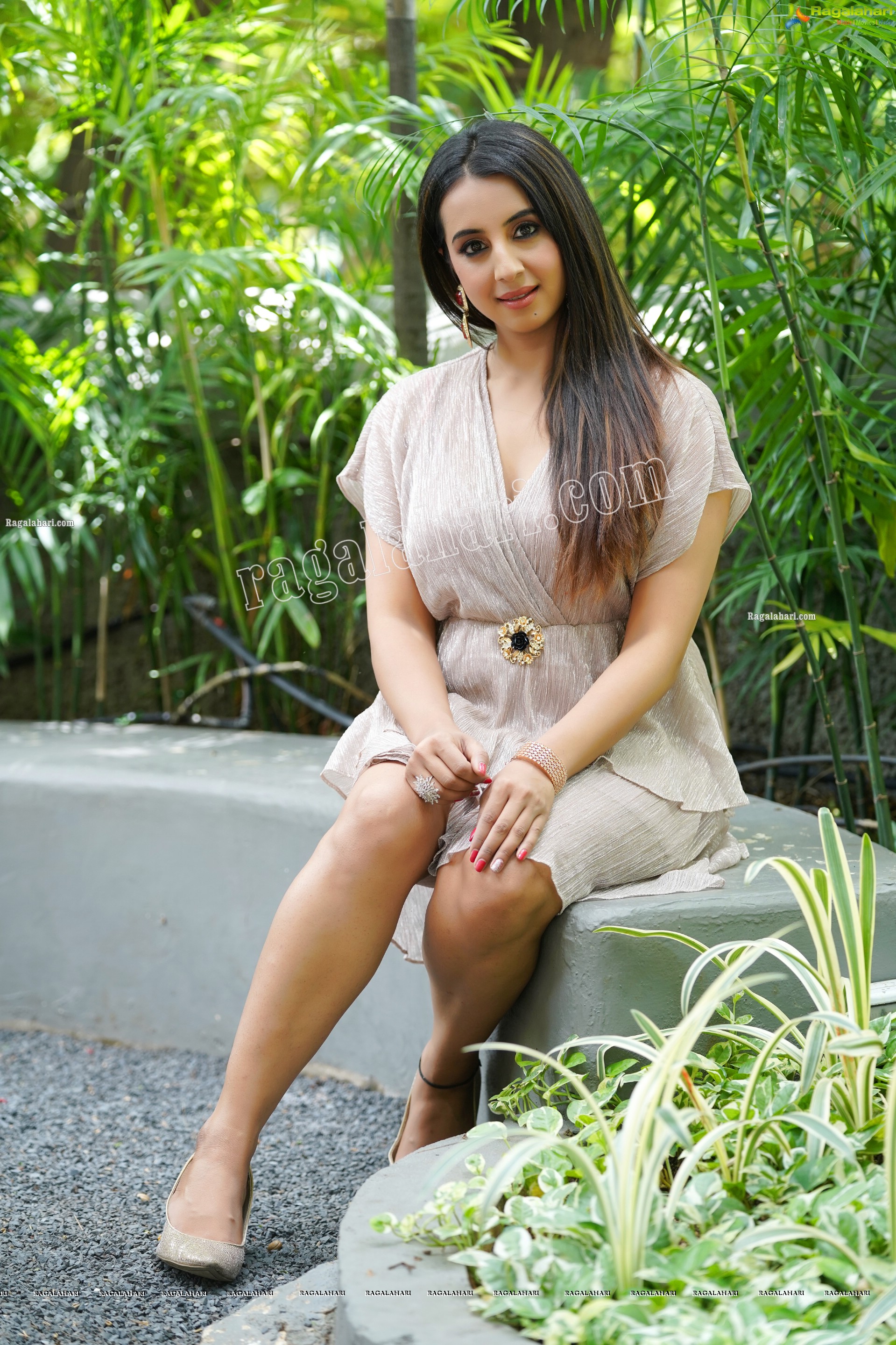 Sanjjanaa Galrani in Light Gray Glitter Dress, Exclusive Photoshoot