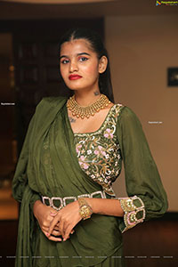 Sindhu Manthri in Olive Green Lehenga