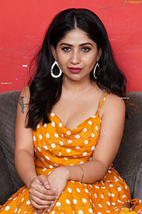 Madhulagna Das in Yellow Polka Dot Slit Dress