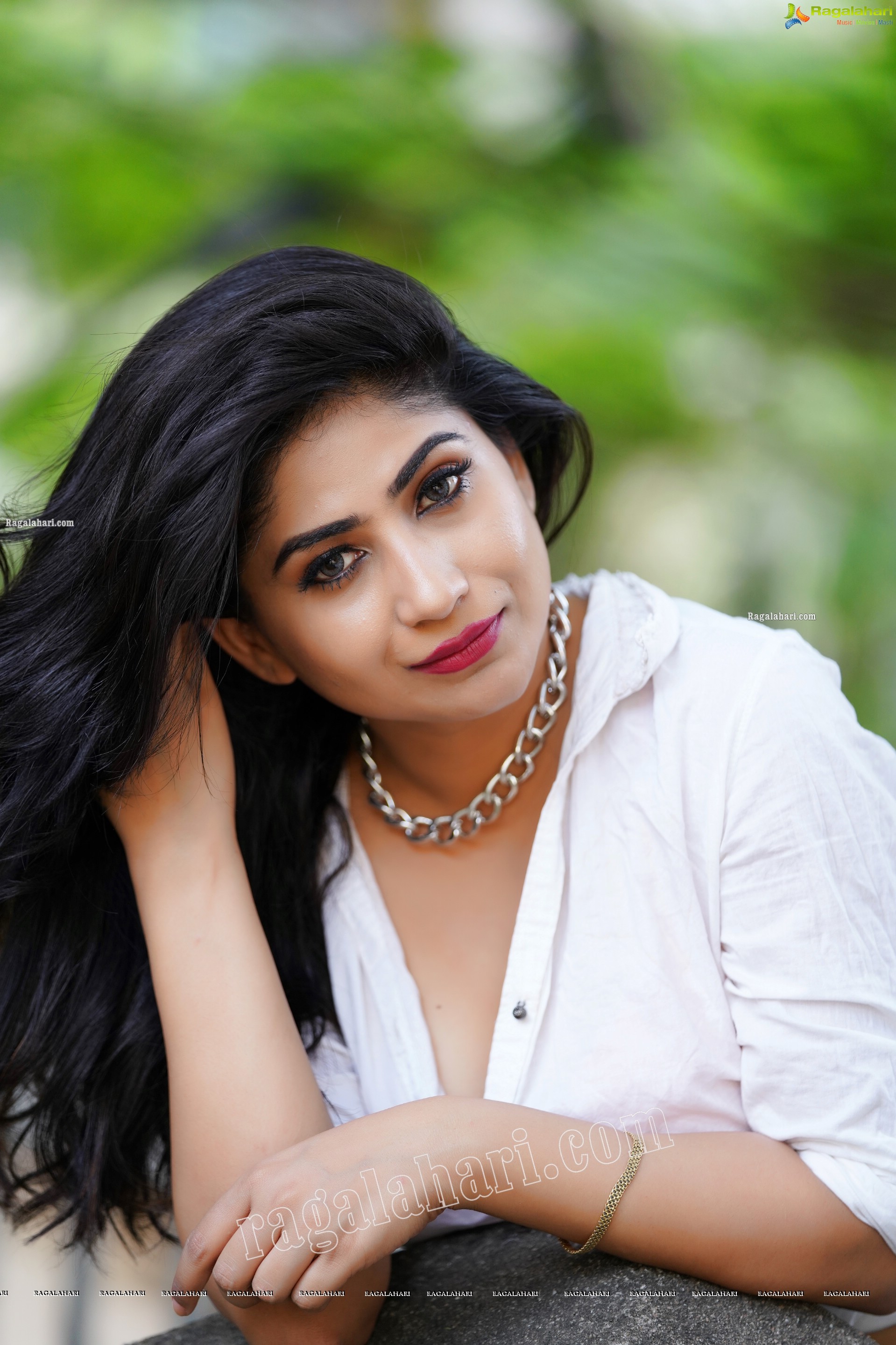 Madhulagna Das in White Shirt and Denim Shorts, Exclusive Photoshoot