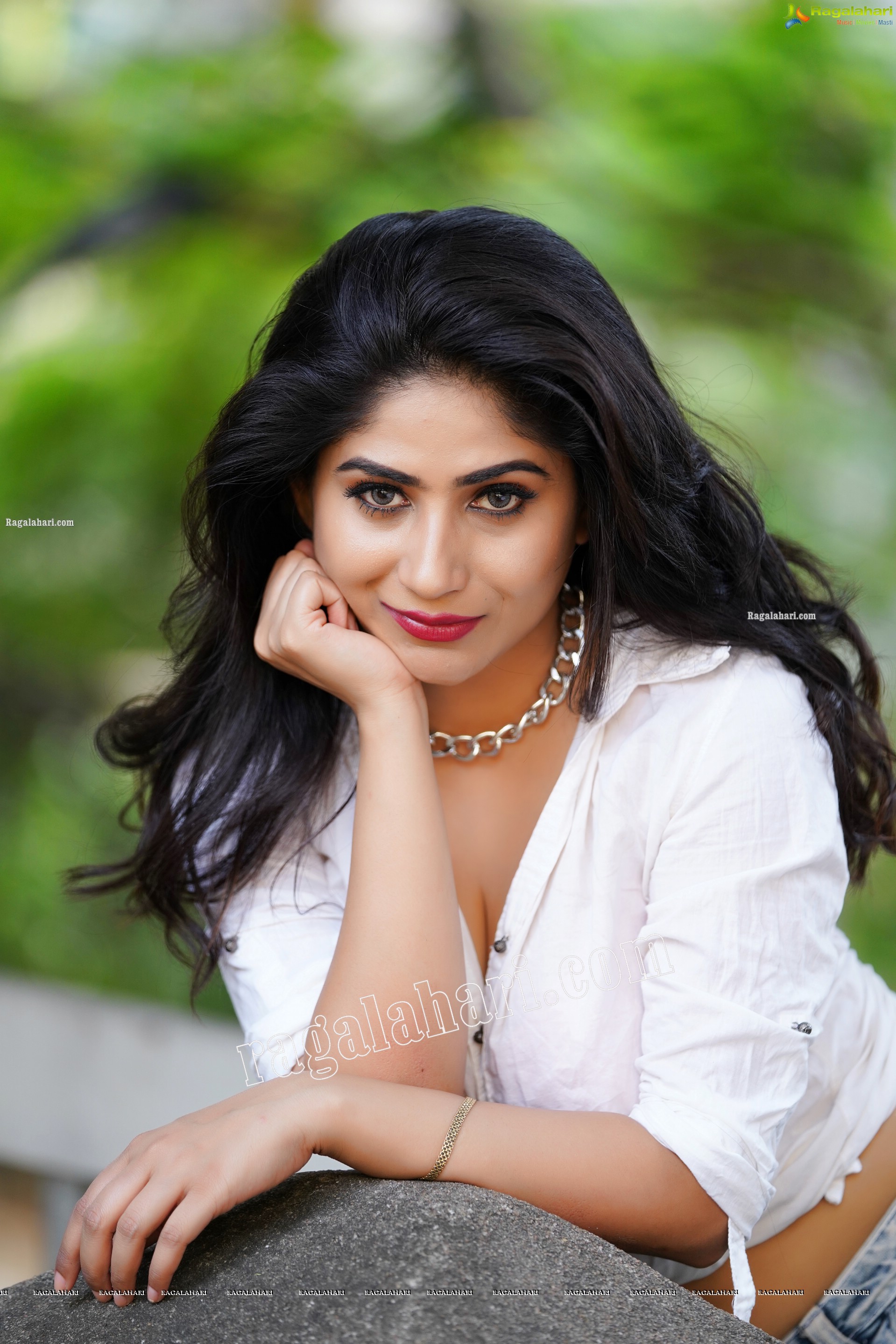 Madhulagna Das in White Shirt and Denim Shorts, Exclusive Photoshoot