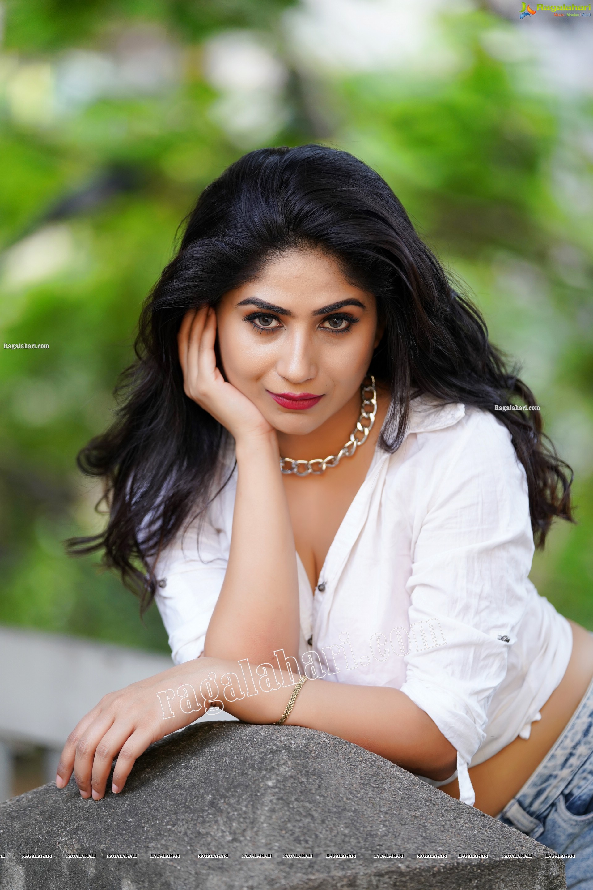 Madhulagna Das in White Shirt and Denim Shorts, Exclusive Photoshoot