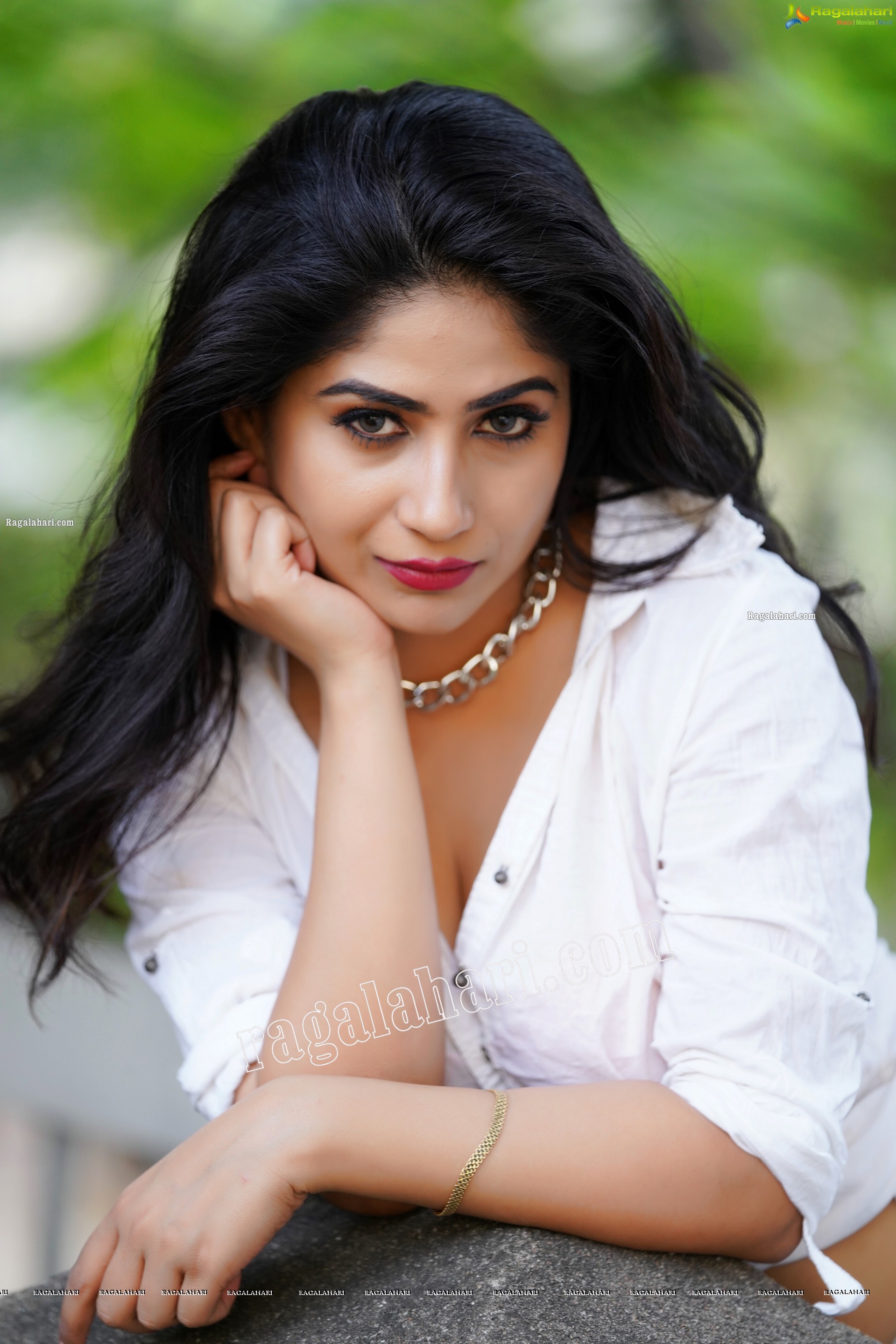 Madhulagna Das in White Shirt and Denim Shorts, Exclusive Photoshoot