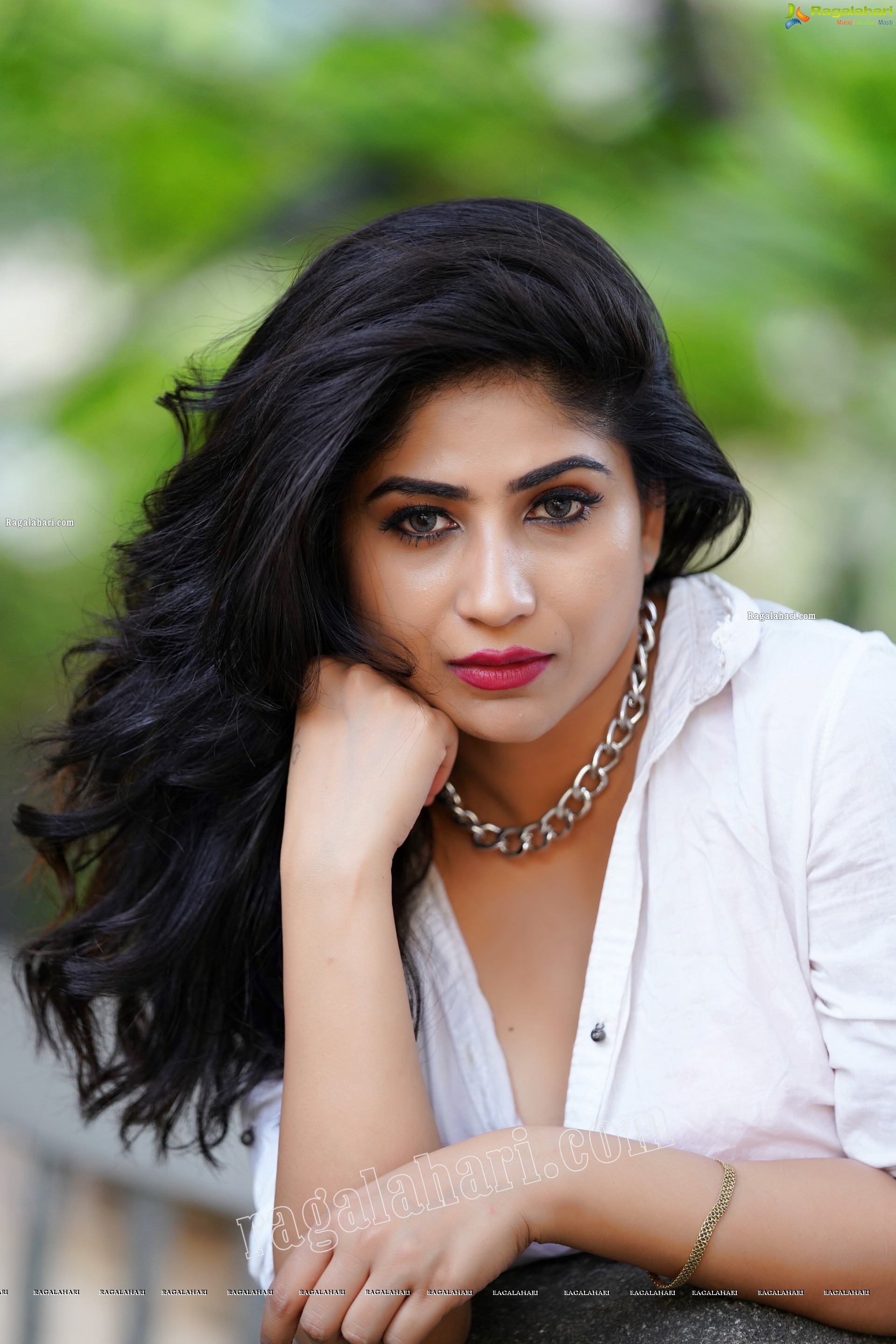 Madhulagna Das in White Shirt and Denim Shorts, Exclusive Photoshoot