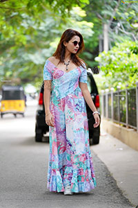 Pranita Waghchoure in Pink Printed Wrap Dress