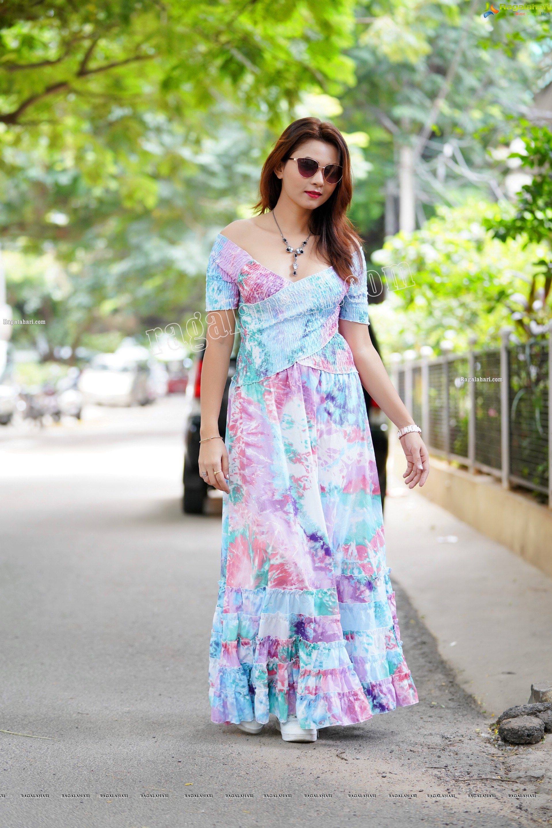 Pranita Waghchoure in Pink Printed Wrap Dress, Exclusive Photoshoot