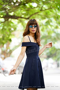 Supriya Keshri in Navy Blue Dress
